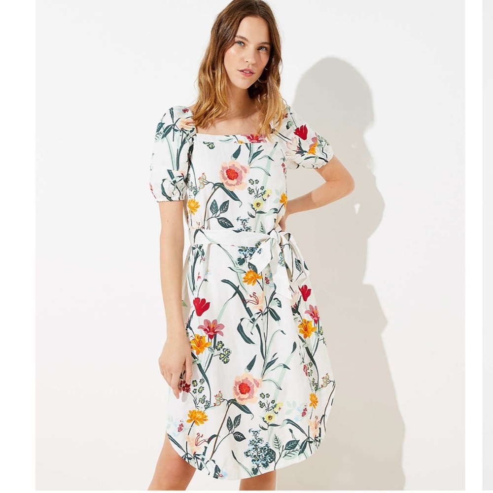 Loft Floral Midi Dress